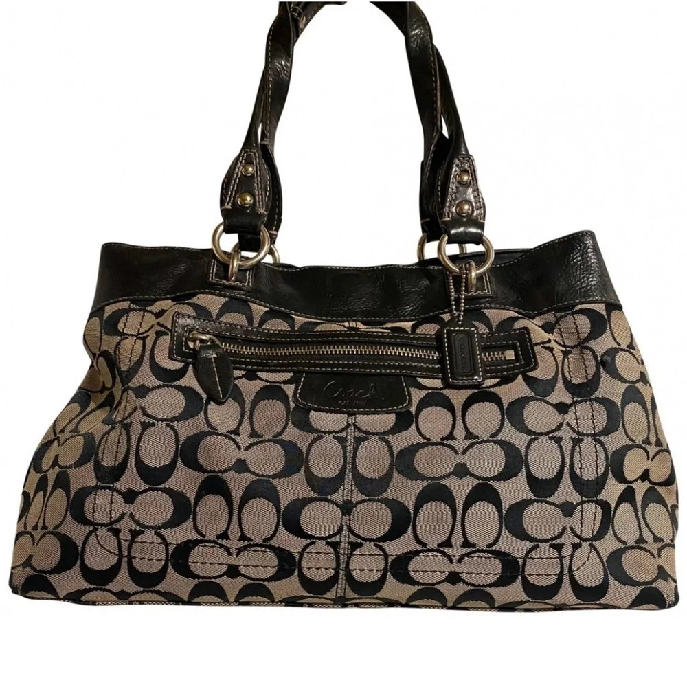 Coach vintage CC signature print canvas satchel handbag